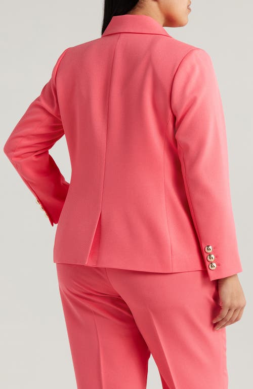 Tahari Asl Double Breasted Twill Blazer In Sunset