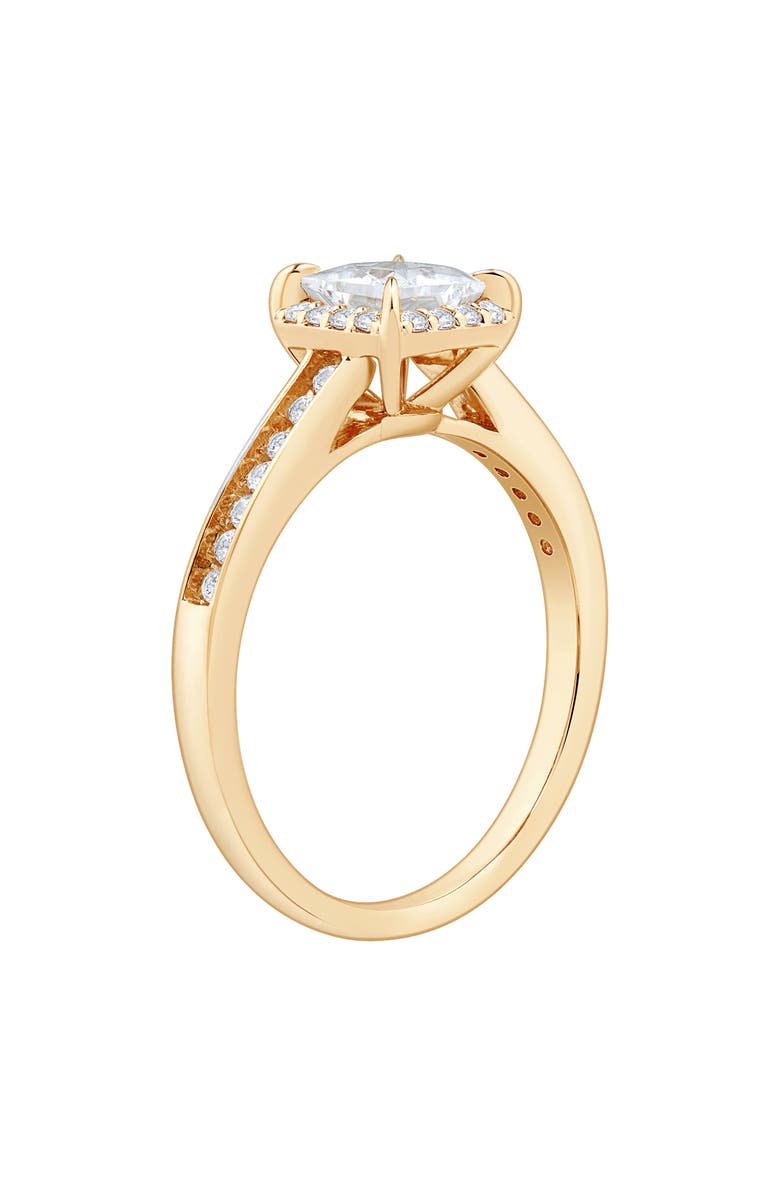 Frankie & Zoe Halo Lab Grown Diamond Engagement Ring, Alternate, color, Yellow Gold