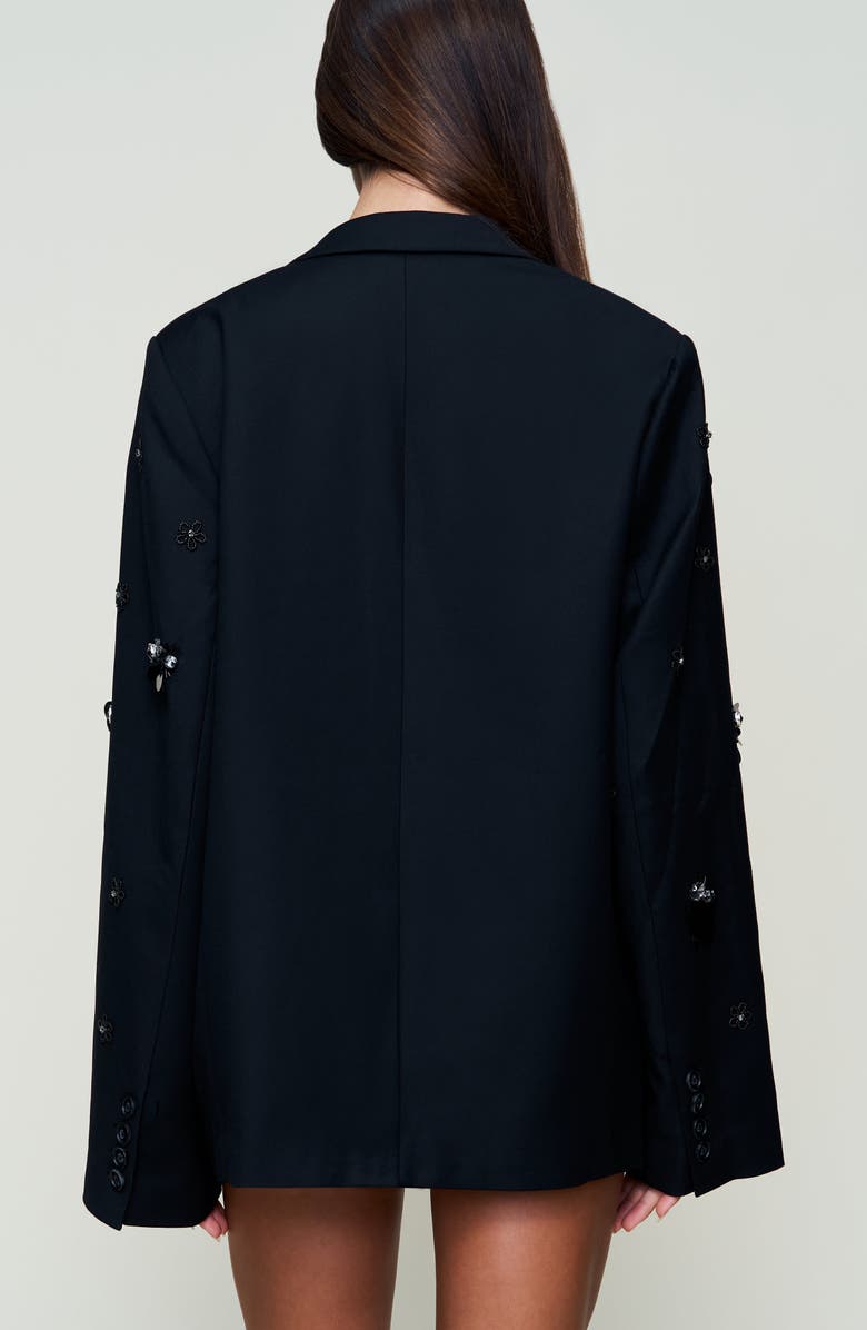 Guizio Embellished Oversized Blazer, Alternate, color, Black