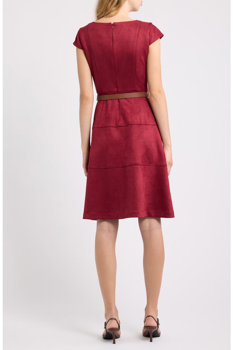Heritage Sueded Scuba Knit Dress, Alternate, color, NEW BURGANDY