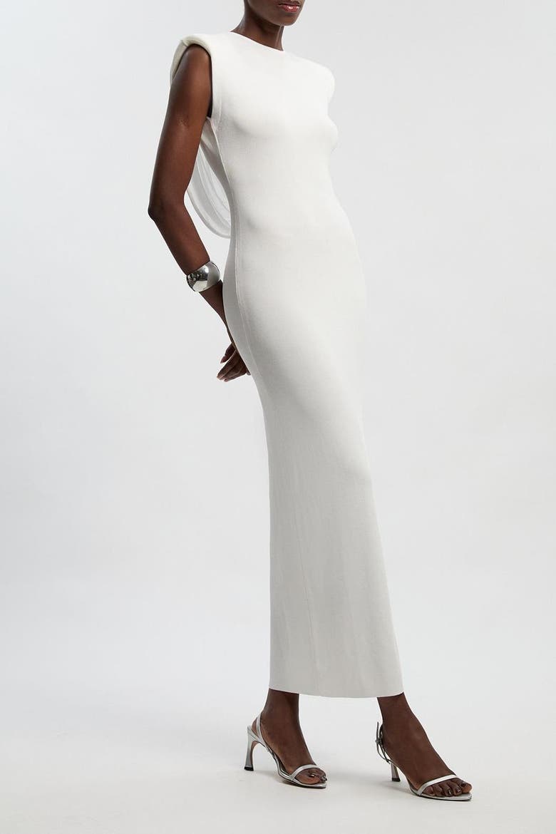 Plunge Back Sleeveless Maxi Dress, Alternate, color, Ivory