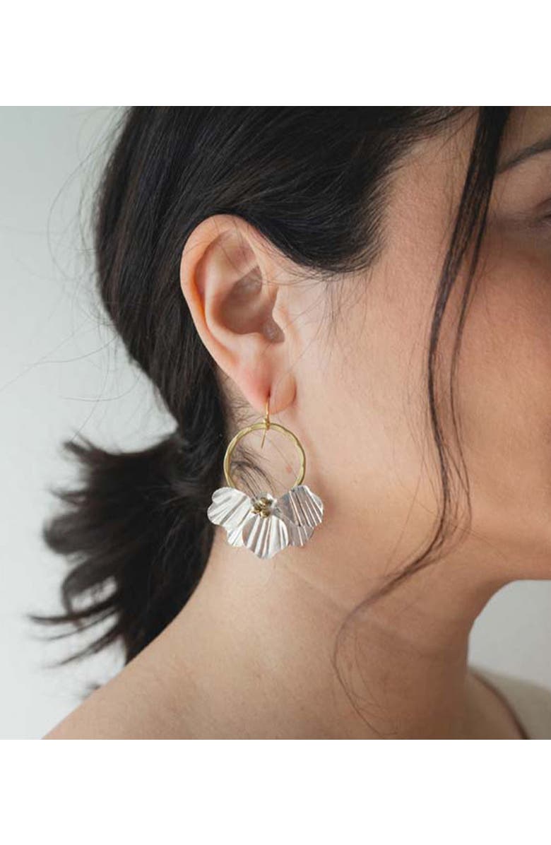 Matr Boomie Sayuri Petal Hoop Earring, Alternate, color, Silver