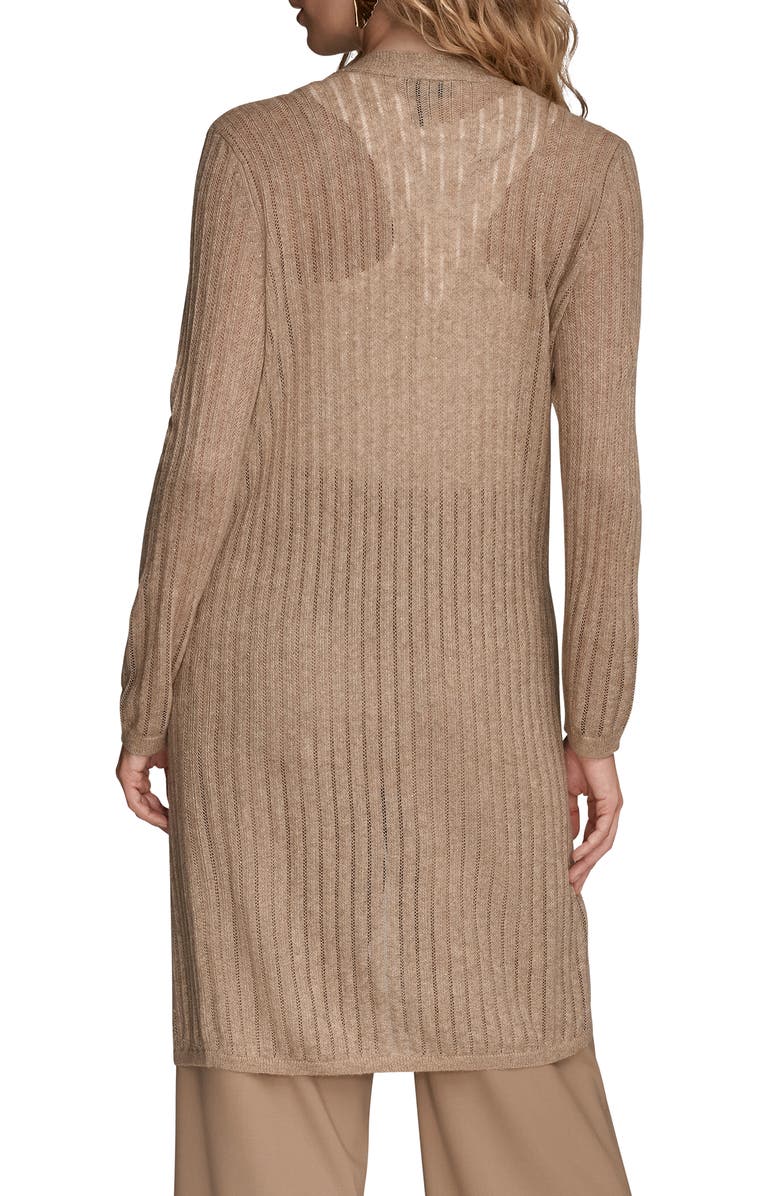 Donna Karan New York Pointelle Cardigan, Alternate, color, Heather Nolita