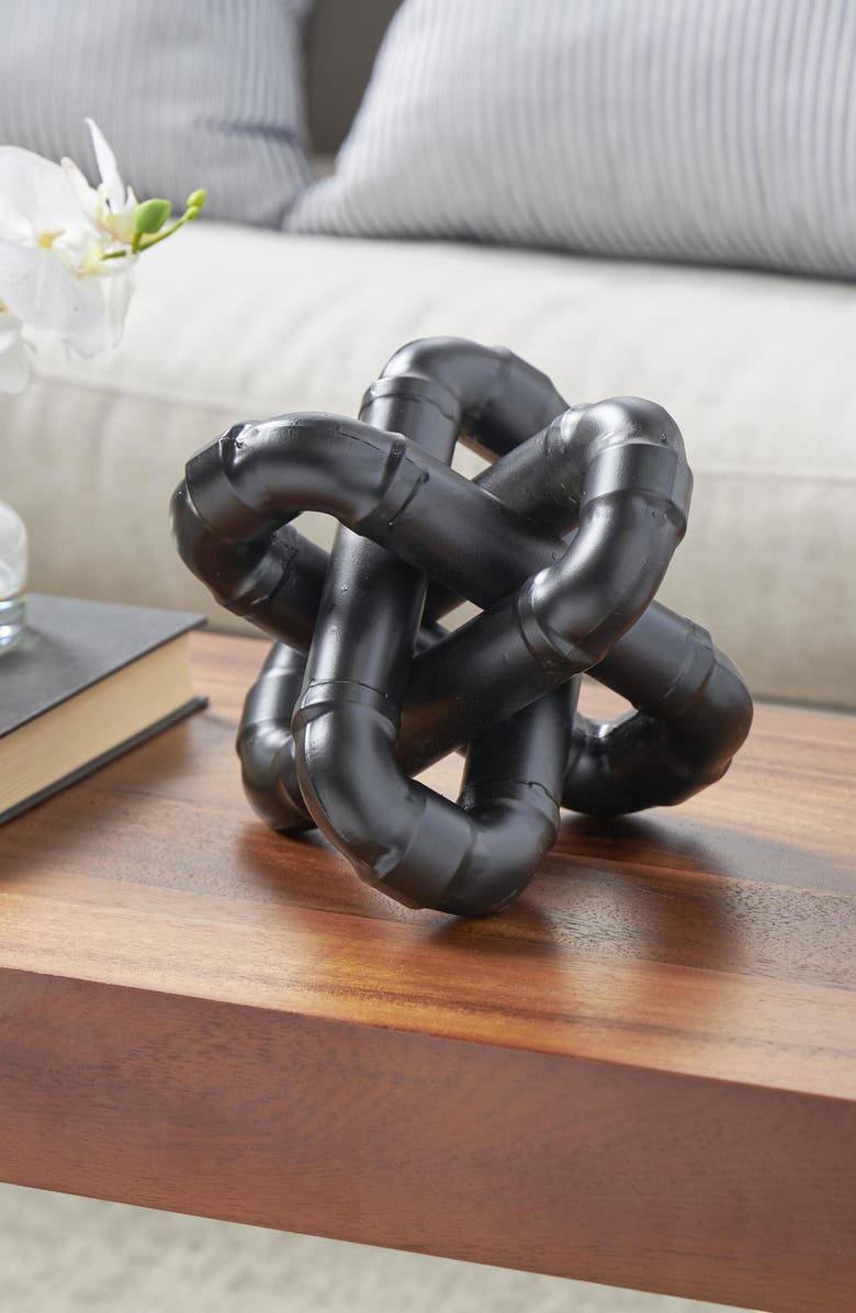 UMA Contemporary Chain Link Statue, Alternate, color, Black