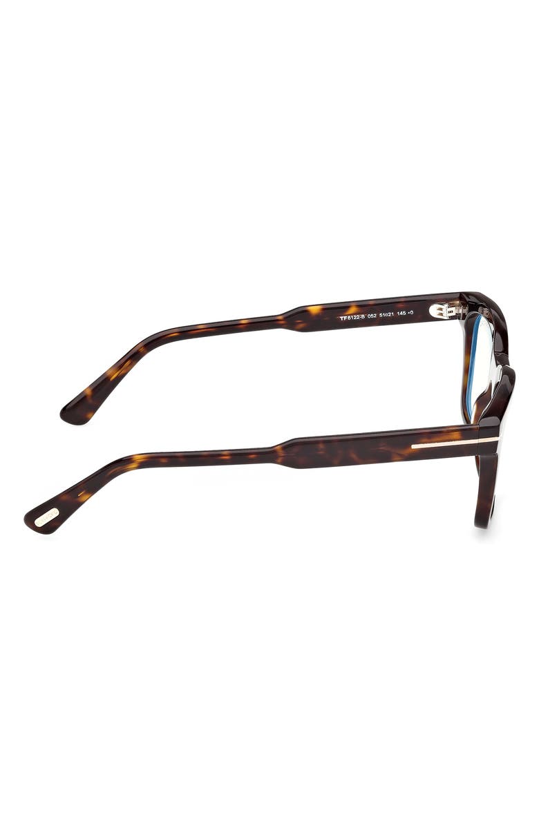 TOM FORD 51mm Square Optical Glasses, Alternate, color, Shiny Classic Dark Havana