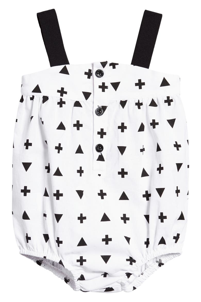 Graphic Print Balloon Bodysuit, Main, color, WHITE/ BLACK