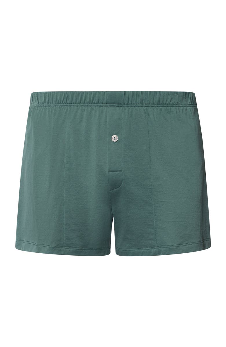 Hanro Cotton Sporty Button Fly Cotton Boxer, Main, color, Herbal Tea