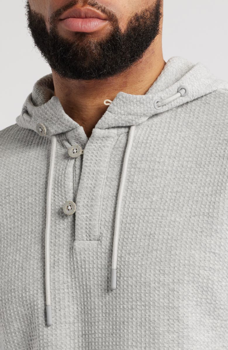 johnnie-O Kester Henley Hoodie, Alternate, color, Light Gray