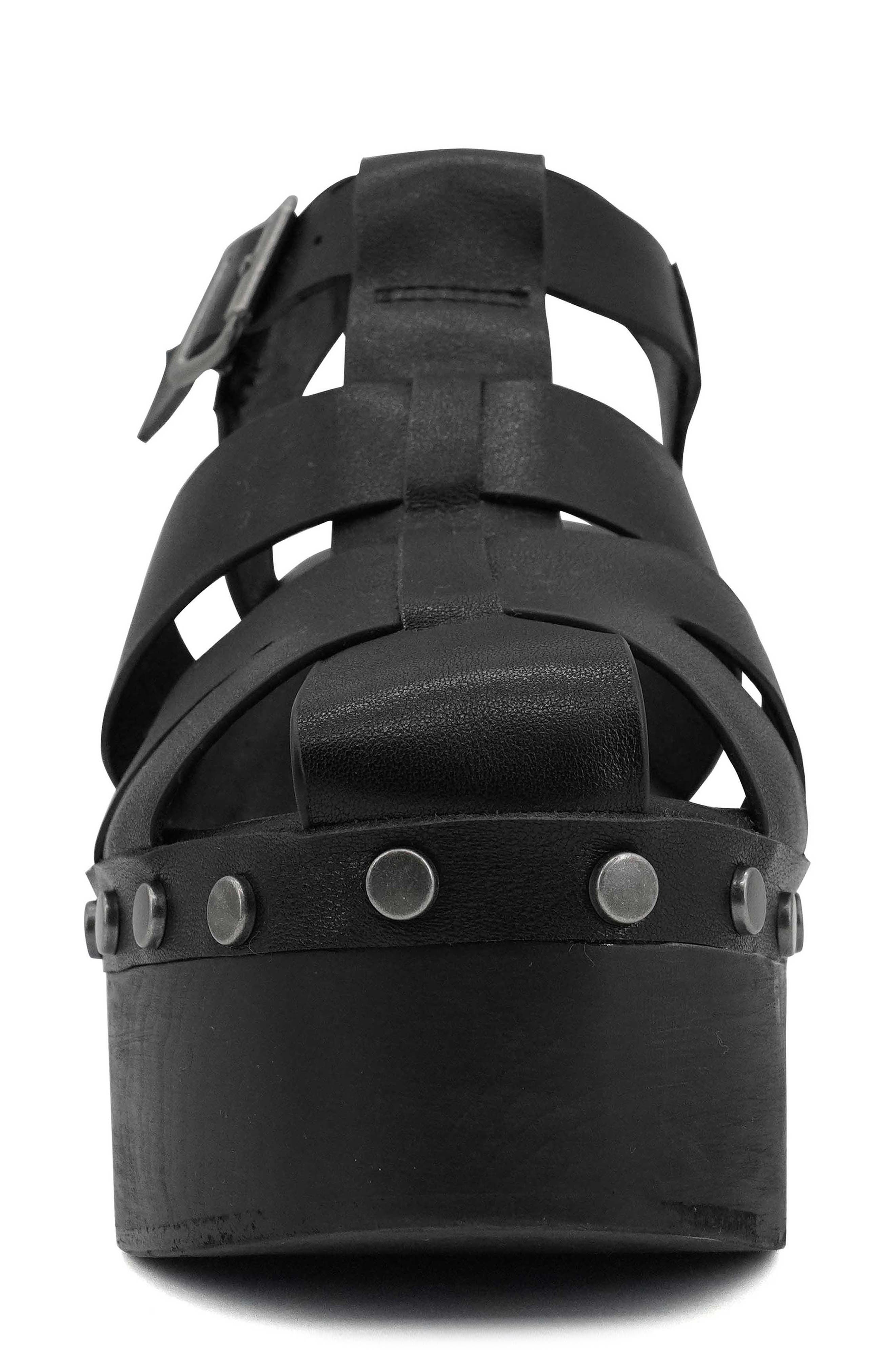 Artisan Crafted By Zigi Lorenza Platform Fisherman Sandal, Alternate, color, Black Leather