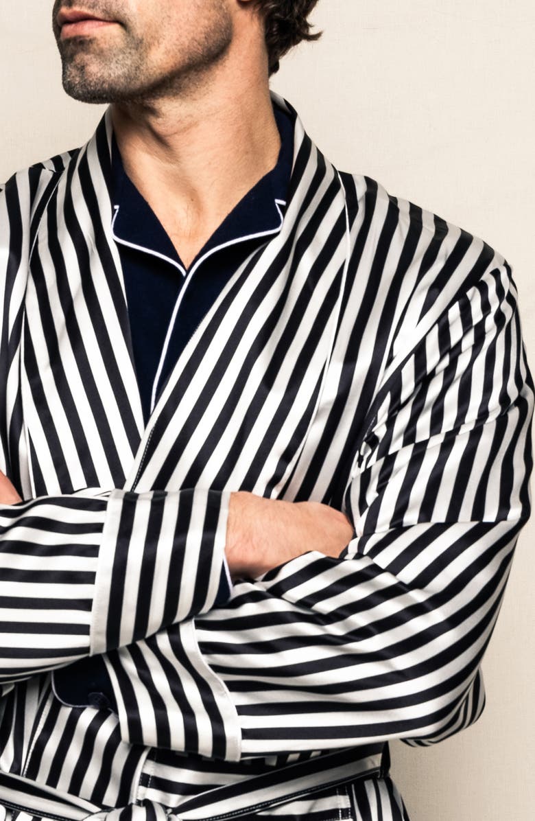 Petite Plume Bengal Stripe Silk Robe, Alternate, color, 