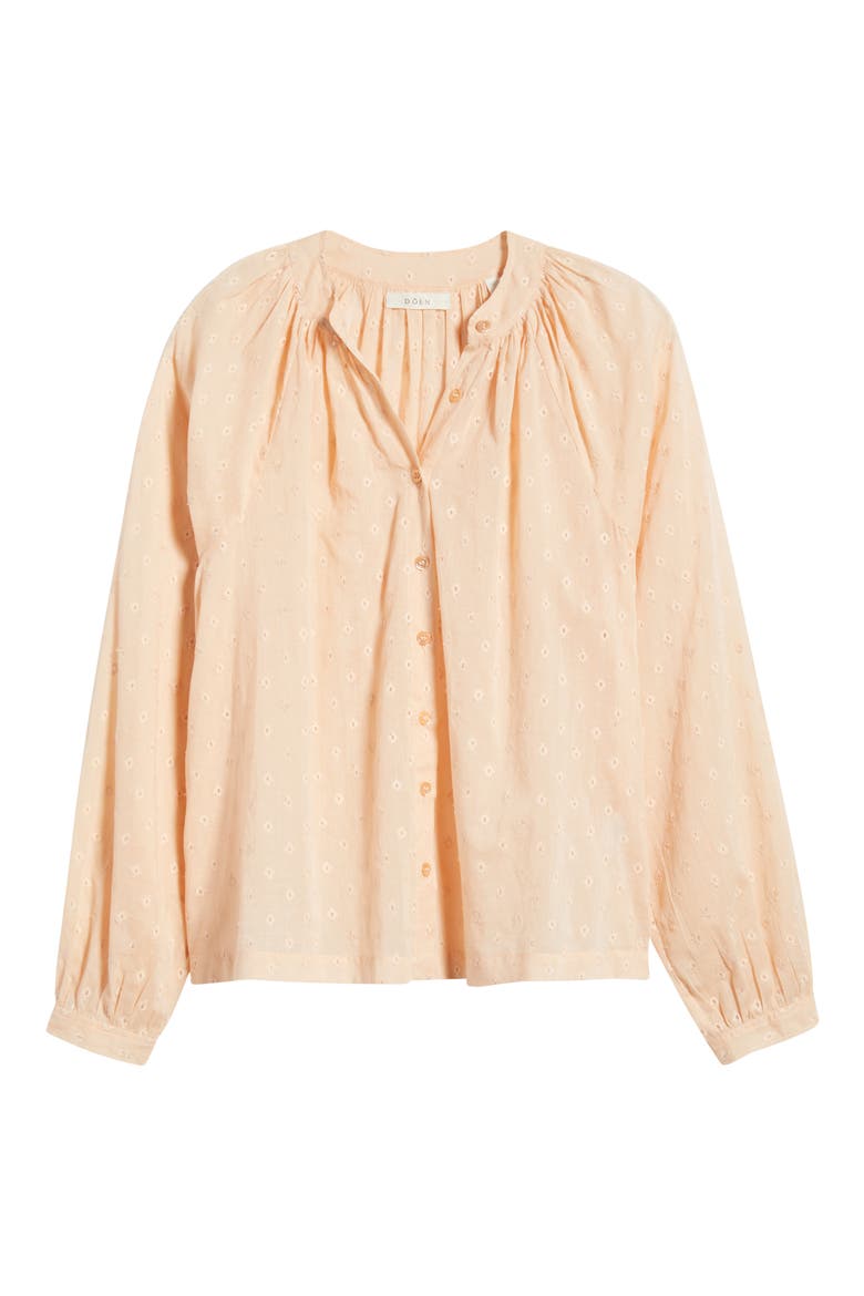 Julienne Paisley Print Organic Cotton Button-Up Shirt, Alternate, color, PEACH SORBET MARSEILLE
