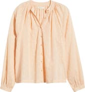 DÔEN Juilenne Diamond Embroidered Organic Cotton Voile Shirt