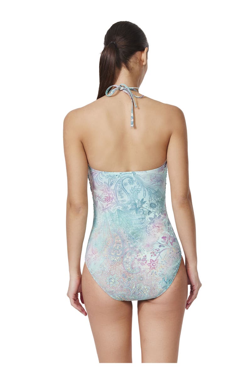 Souk Bandeau One Piece, Alternate, color, Multi-Turquoise