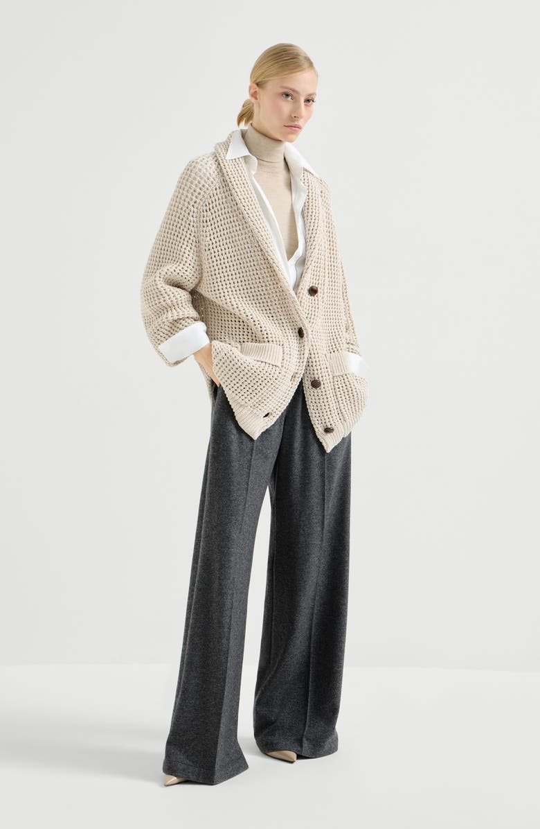 Brunello Cucinelli Cashmere jersey trousers, Alternate, color, Anthracite