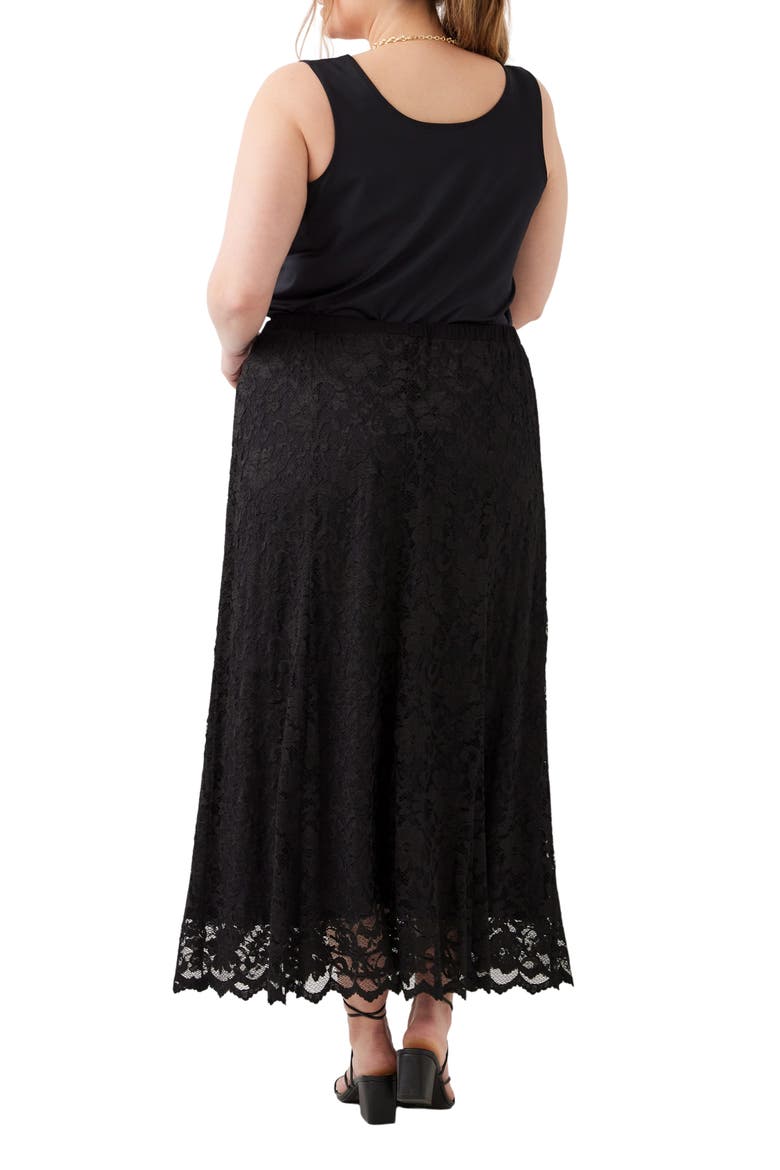 Lace Midi Skirt, Alternate, color, BLACK