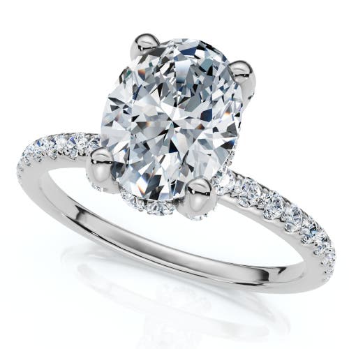 Bliss Diamond 1 1/2ct Oval Diamond Accents Engagement Ring Or Gold Lab Grown In Gold