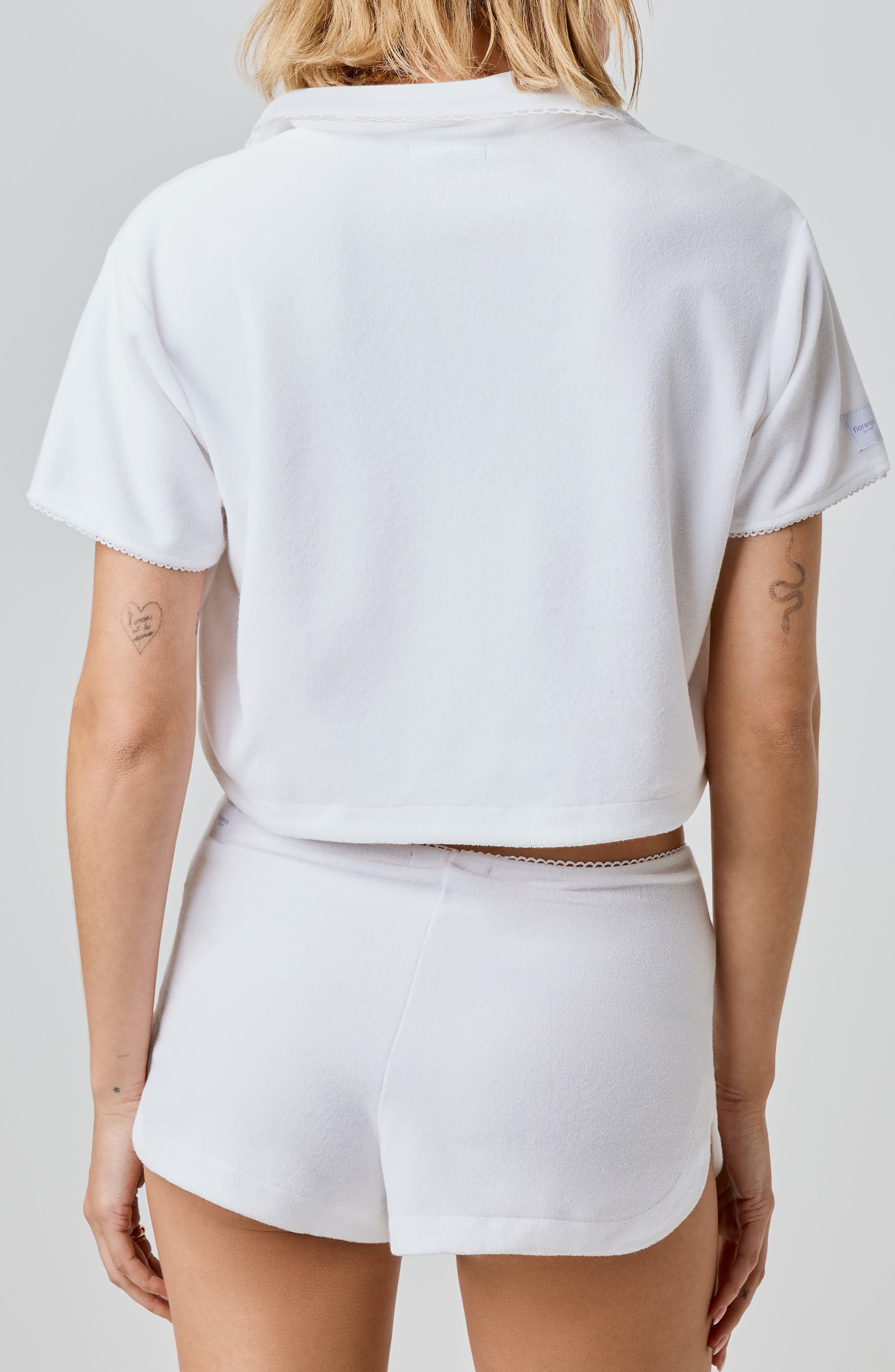 Terry Cloth Crop Snap-Up Shirt - image 4