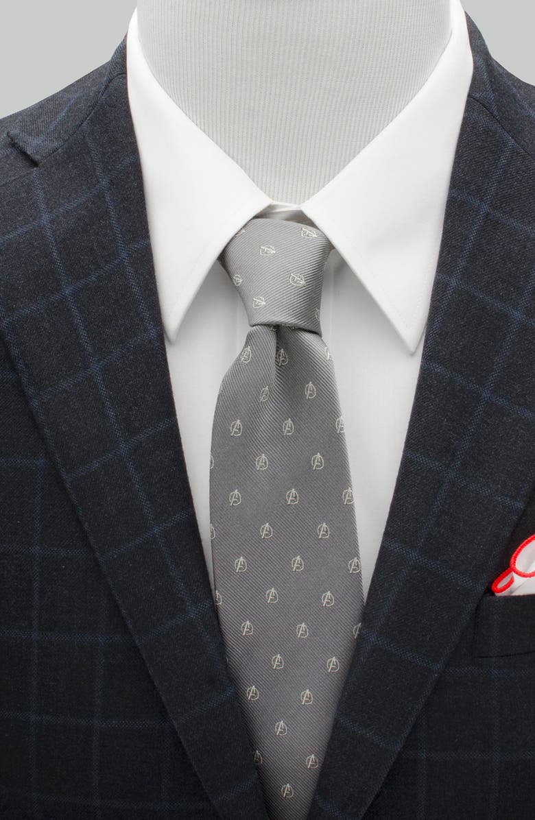 Cufflinks, Inc. Avengers Silk Tie, Alternate, color, Grey