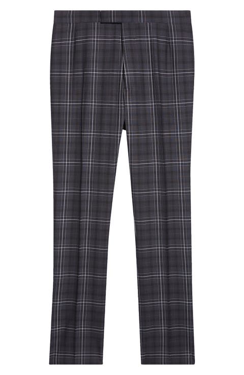 Plaid Wool Backstrap Pants