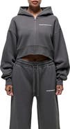 Good For Nothing Vintage Grey  Crop Zip Hoodie