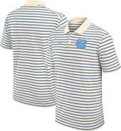 Jordan Brand Men's Jordan Brand Tan/Carolina Blue North Carolina Tar Heels Primary Logo Striped Dri-FIT Polo
