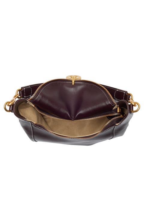 Daria Metal Pendant Faux Leather Hobo Bag