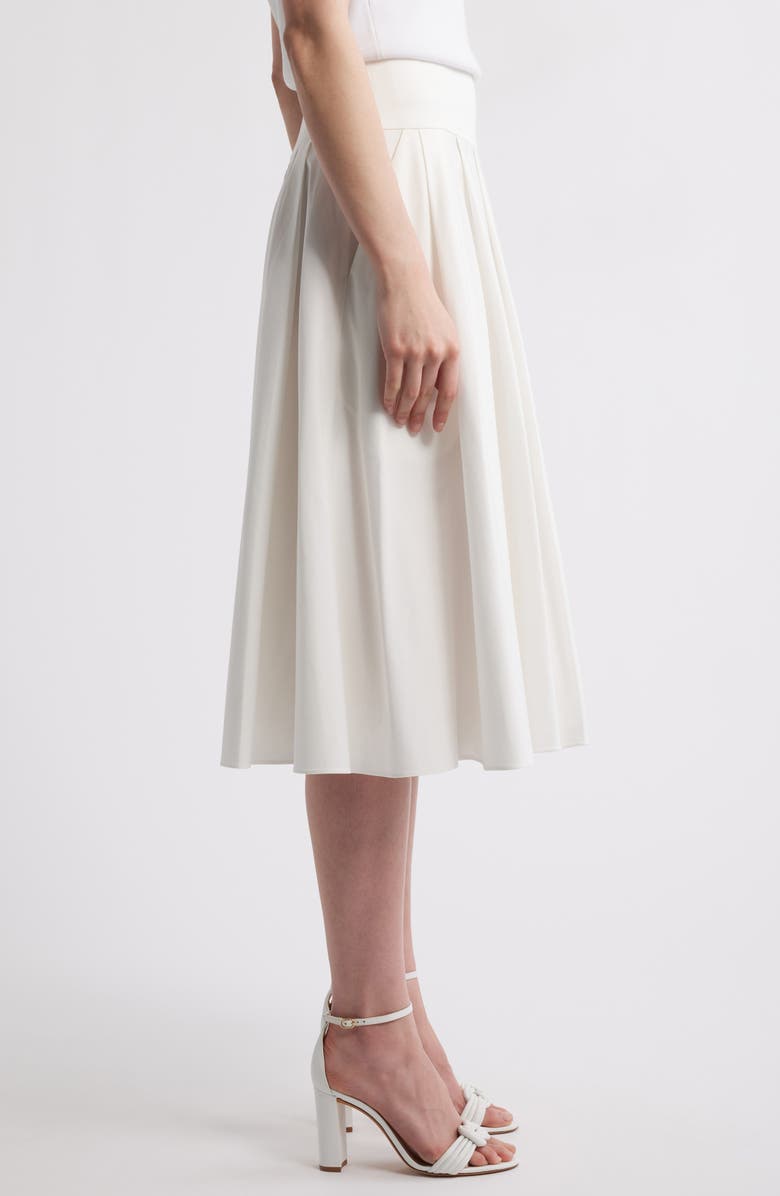 KOBI HALPERIN Cotton Twill Midi Skirt, Alternate, color, White