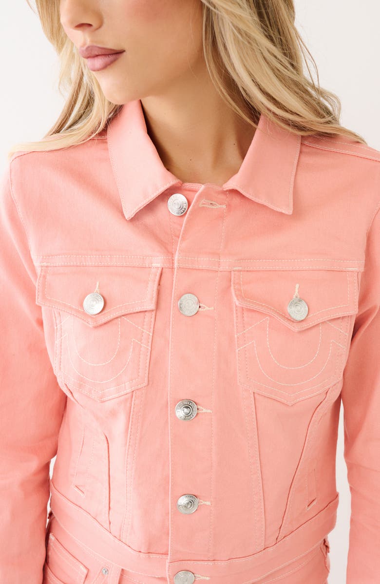 True Religion Jesse Crop Trucker Jacket, Alternate, color, 