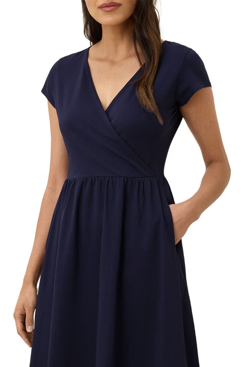 Fit & Flare Crossover Dress, Alternate, color, Eclipse