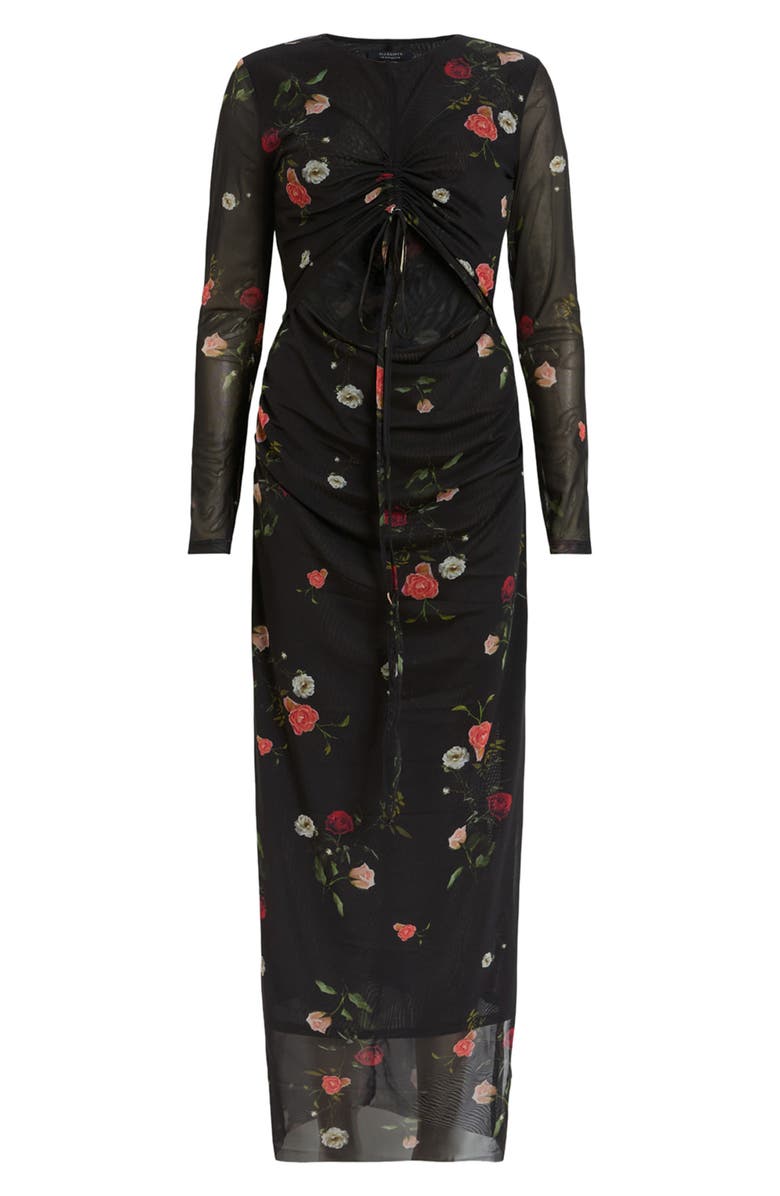 AllSaints Kathy Long Sleeve Mesh Dress, Alternate, color,