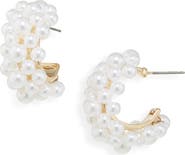 Cara Pearl Cluster Hoop Earrings