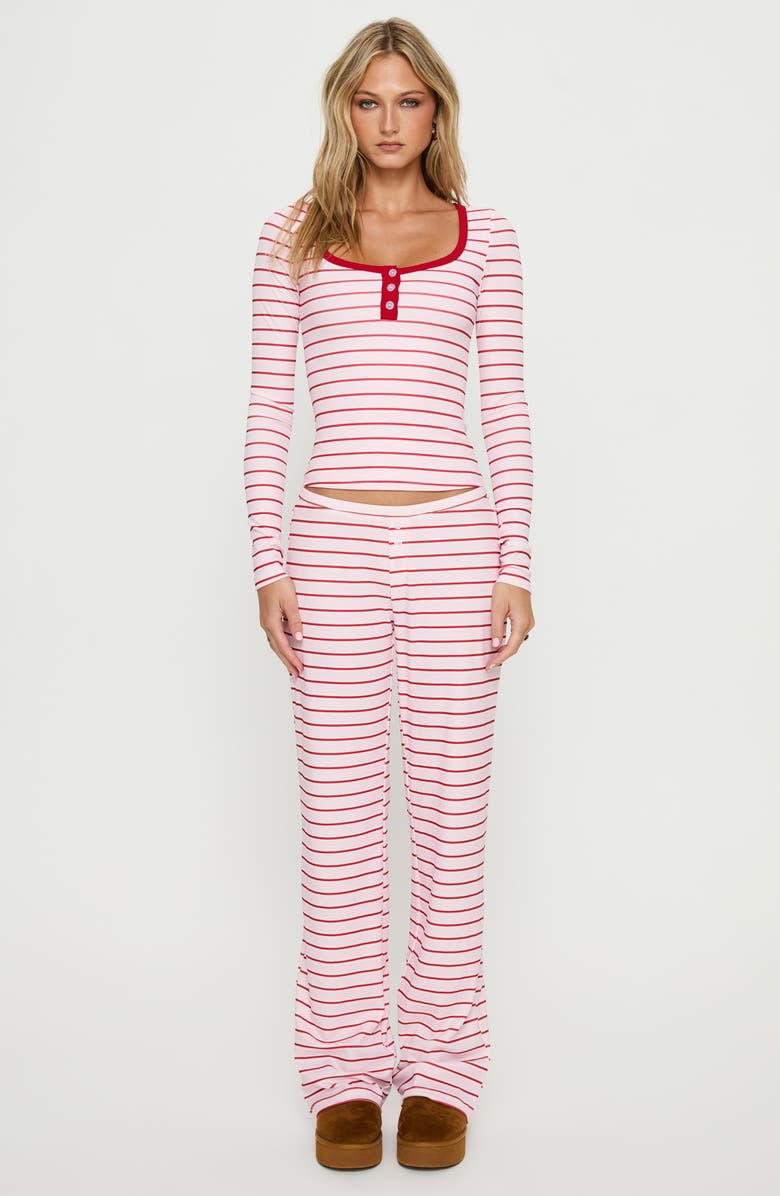 Princess Polly Slumber Party Rib Stripe Pajama Pants, Alternate, color,