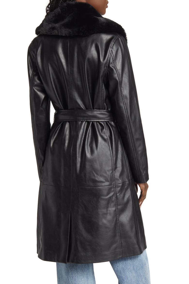 Faux Fur Shawl Collar Trench Coat, Alternate, color, IN THE MOMENT