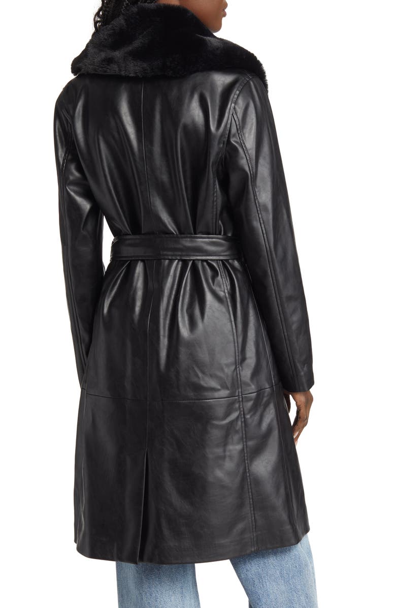 BLANKNYC Faux Fur Shawl Collar Trench Coat, Alternate, color, 