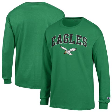 Men's Champion Kelly Green Philadelphia Eagles Arch Over Logo Long Sleeve T-Shirt