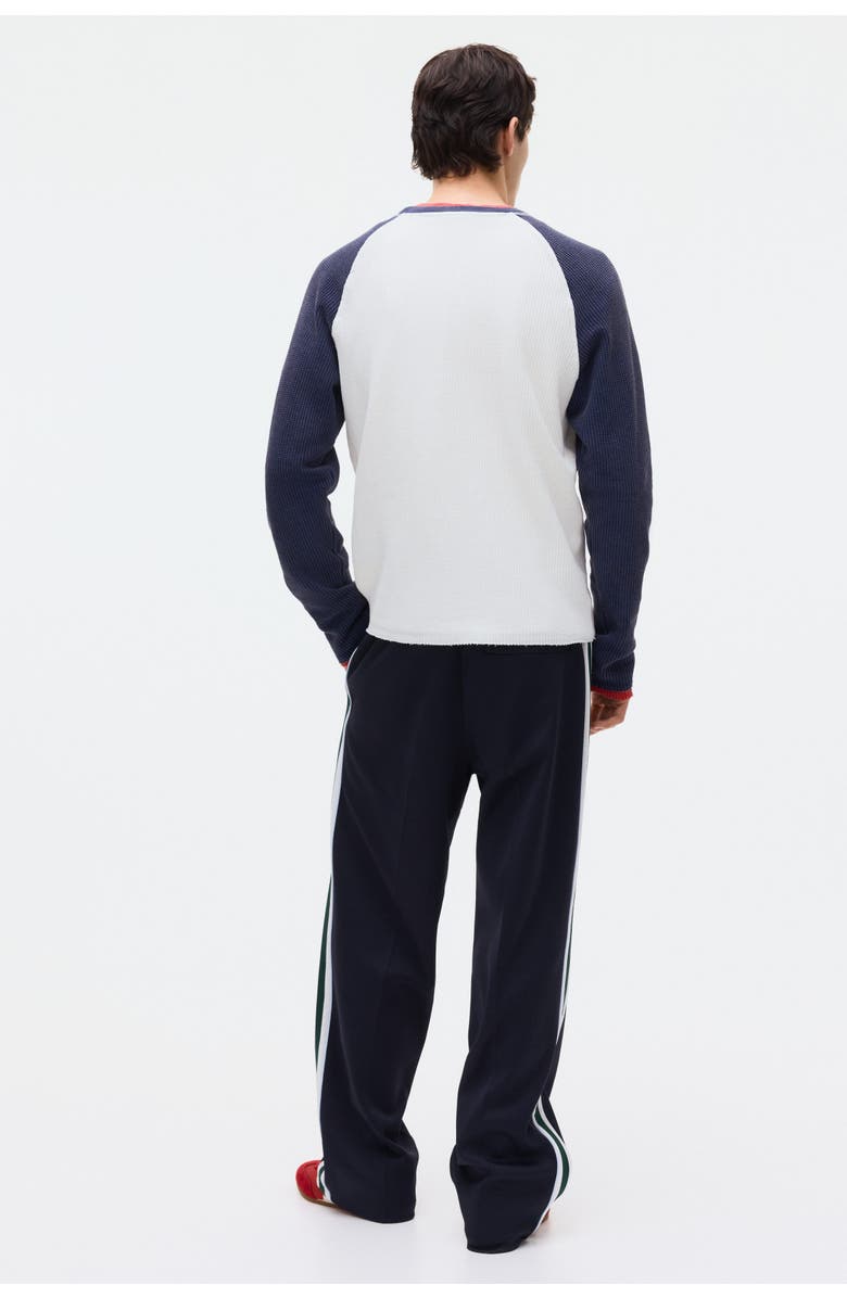 H&M Regular-fit waffled jersey shirt, Alternate, color, Dark Blue/Color Block
