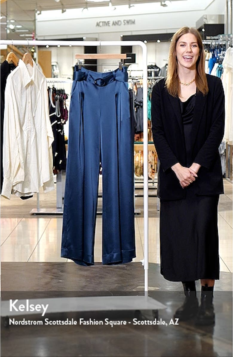 Shauna Belted Satin Wide Leg Pants, sales video thumbnail