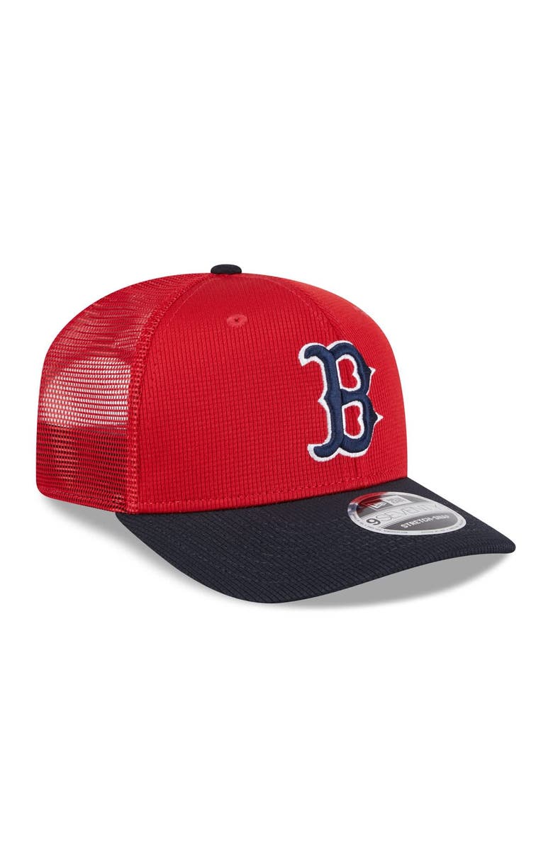 New Era Men's New Era  Red/Navy Boston Red Sox 2025 Batting Practice 9SEVENTY Stretch-Snap Trucker Hat, Alternate, color, 