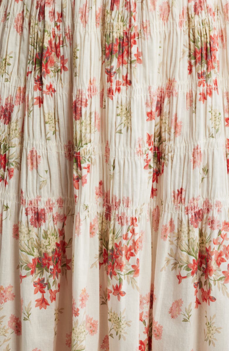 DÔEN Quinette Organic Cotton Voile Midi Dress, Alternate, color, Lantana Floral