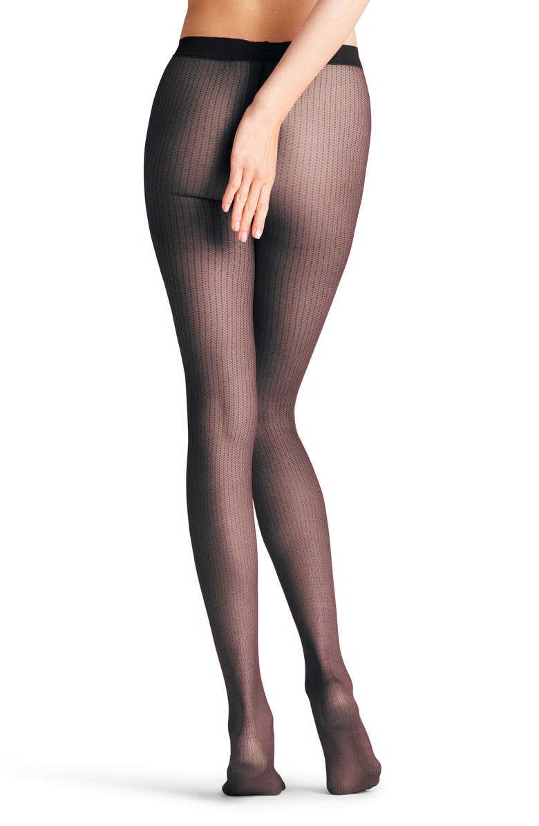 Falke Body Chain Sheer Tights, Alternate, color, Black