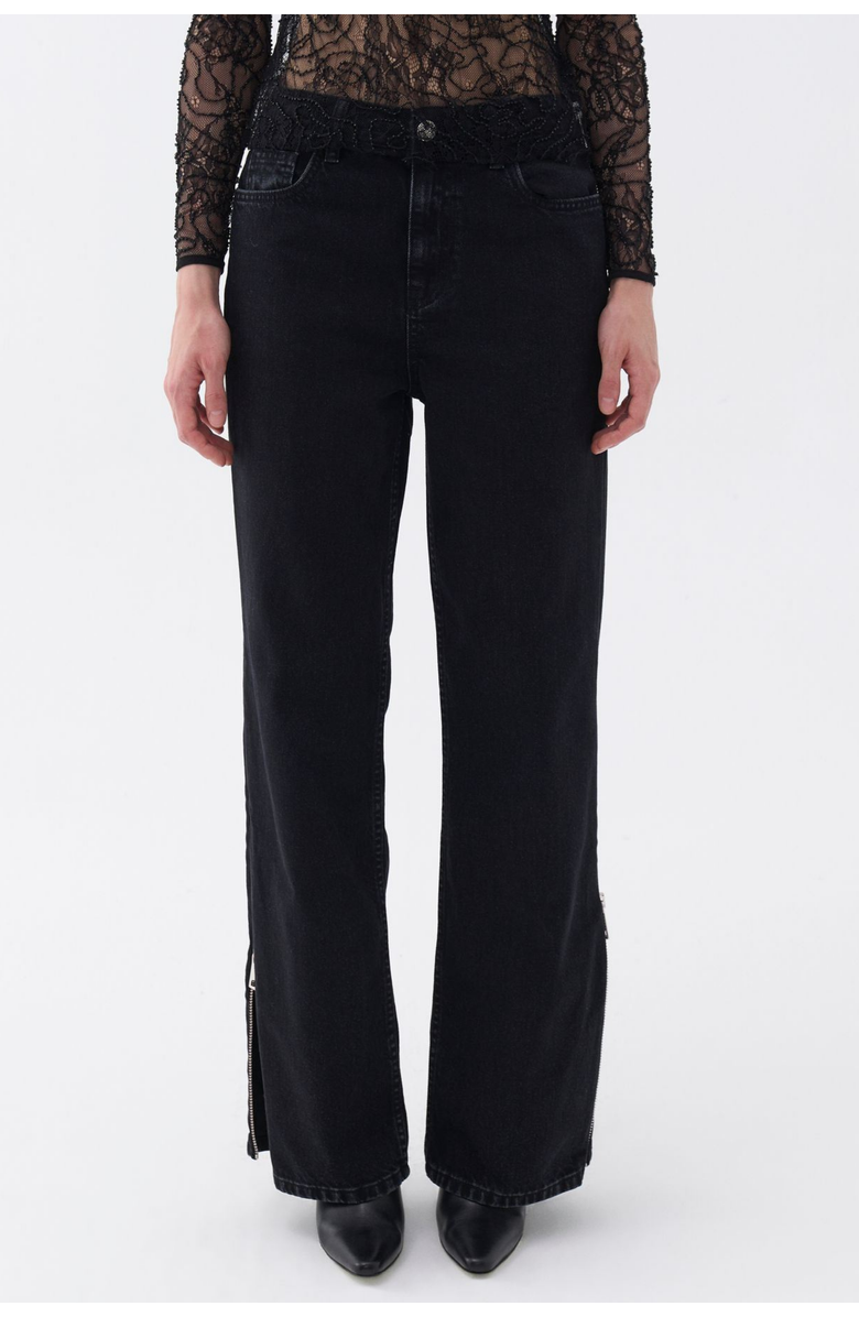 Nocturne Boyfriend Jeans with Side Combination Zipper, Main, color, 