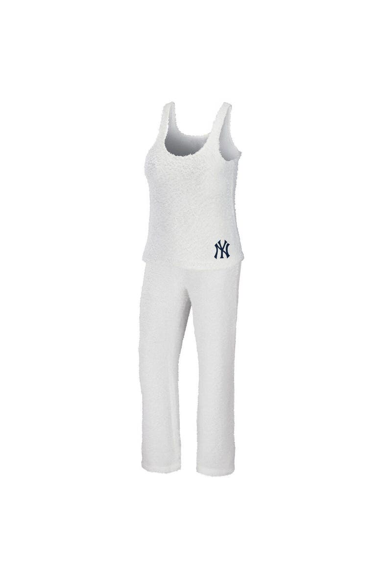 Women's WEAR by Erin Andrews Cream New York Yankees Cozy Lounge Tank Top & Pants Set, Main, color, Cream