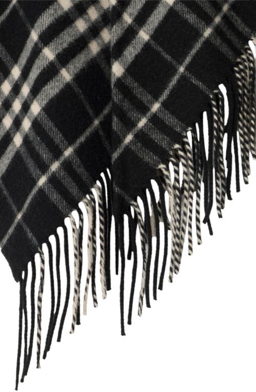 Burberry Women Black Check Wool And Cashmere Cape In Black