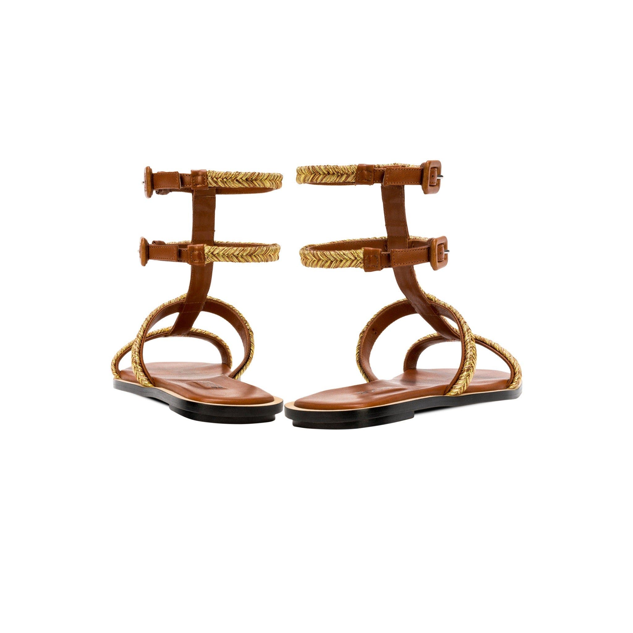 Darcia Camello Flat Gladiator Sandal, Alternate, color, Camello