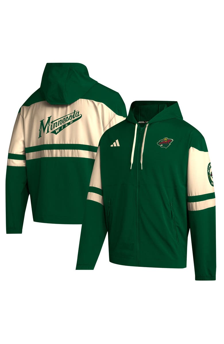 adidas Men's adidas Green Minnesota Wild Full-Zip Hoodie, Alternate, color,
