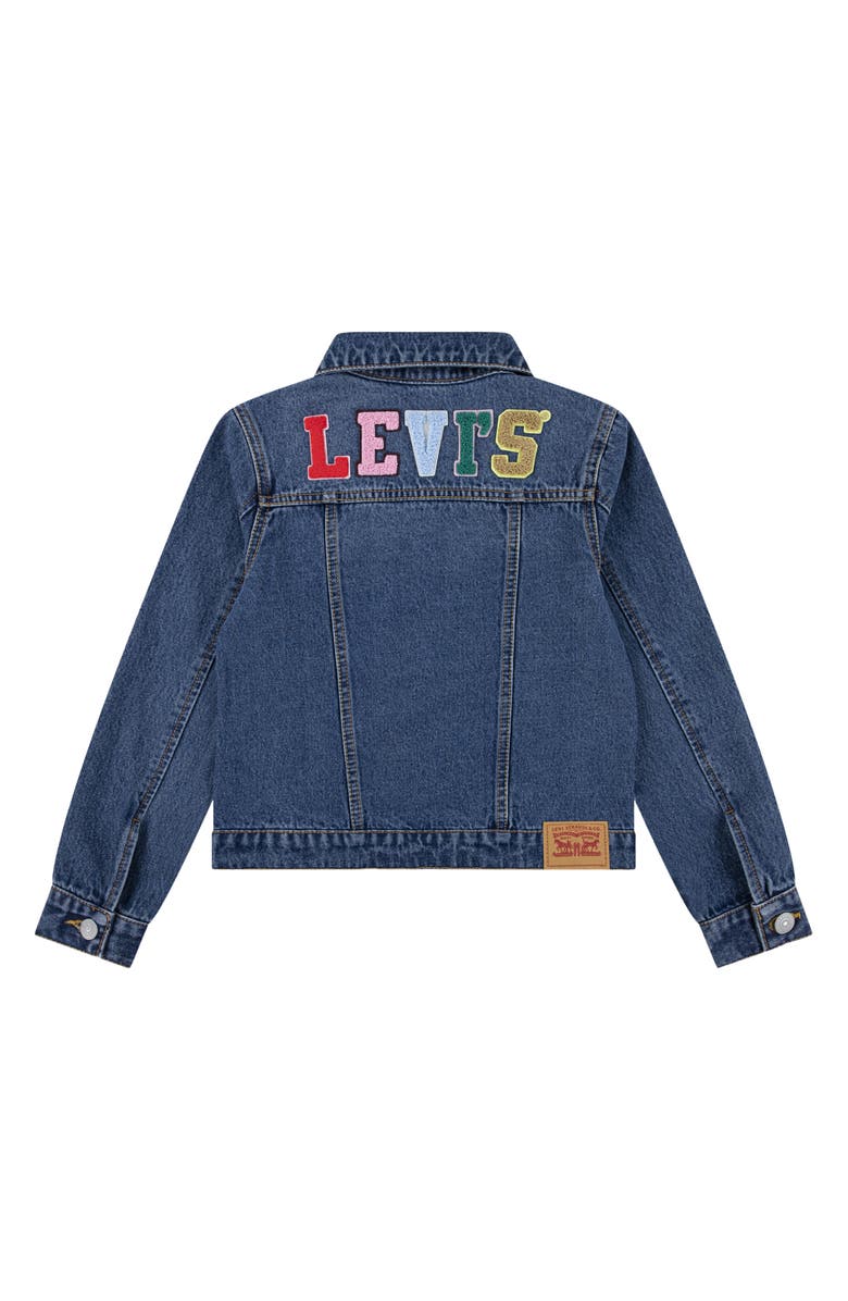 Levi's<sup>®</sup> Kids' Patchwork Denim Trucker Jacket, Alternate, color, Bristol Blue
