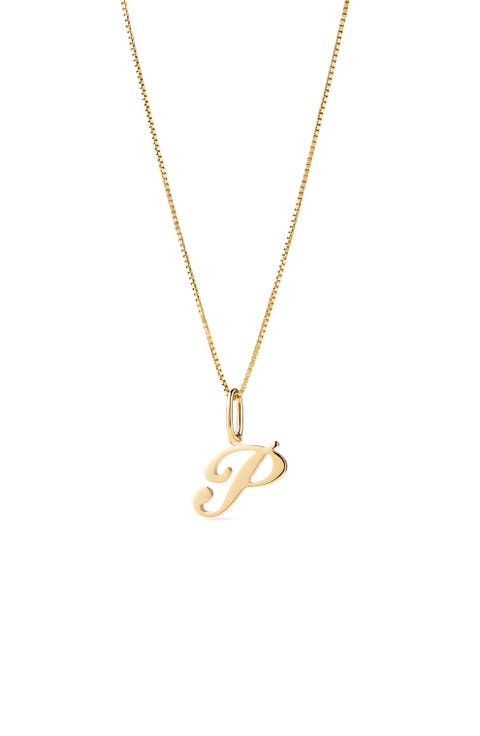 Solid Yellow Gold - Script Letter Necklace