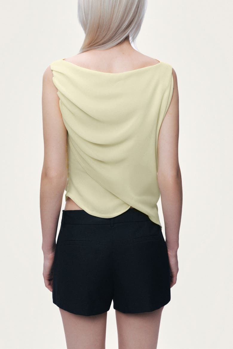 Draped Sleeveless Blouse, Alternate, color, Yellow