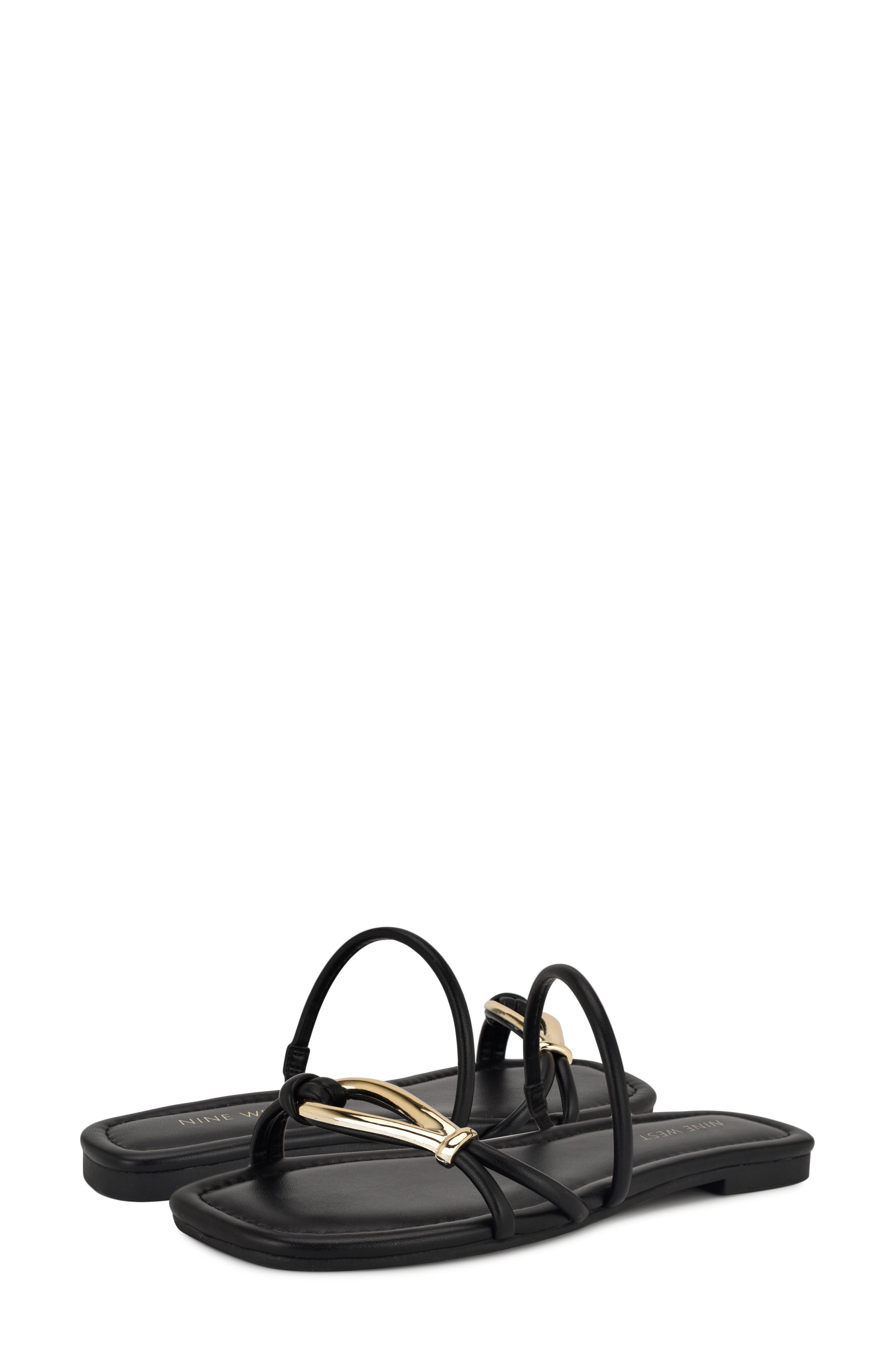 Nine West Tigra Slide Sandal, Alternate, color, Black