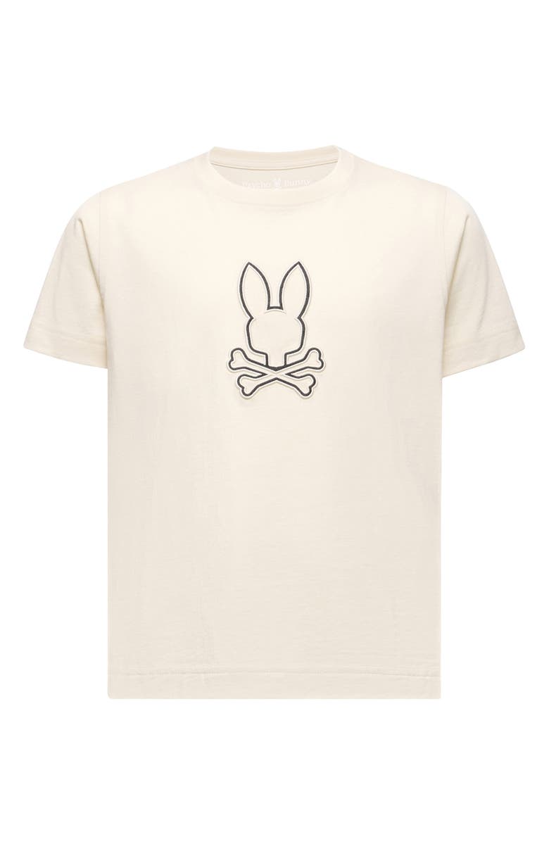 Psycho Bunny Kids' Seth Appliqué Graphic T-Shirt, Main, color, 031 White Cap Gray